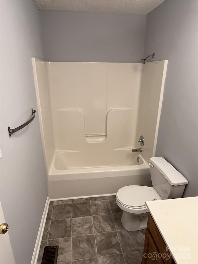 1015 Piney Church Rd, Concord, NC 28025 - bathroom featuring vanity, shower / bathtub combination, and a textured ceiling