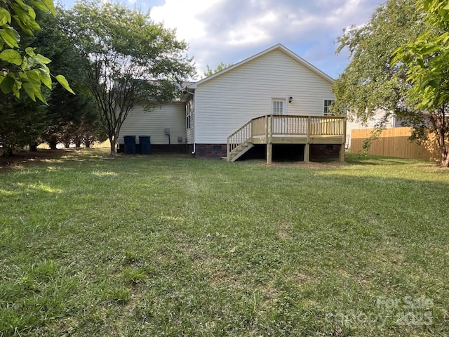 1015 Piney Church Rd, Concord, NC 28025 - back of house featuring a deck, stairs, and crawl space