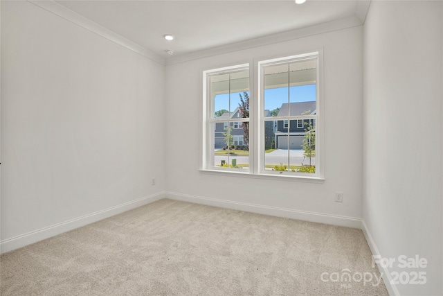 9511 Coast Laurel Ave NW, Concord, NC 28027 - spare room featuring carpet flooring, crown molding, and recessed lighting