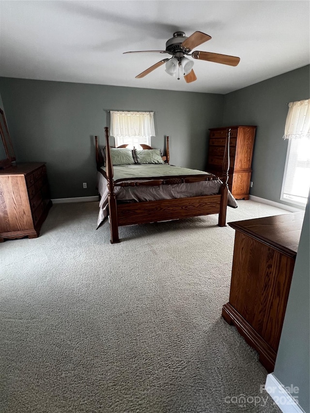 4606 Garvey Bridge Rd, Crumpler, NC 28617 - carpeted bedroom with multiple windows and a ceiling fan