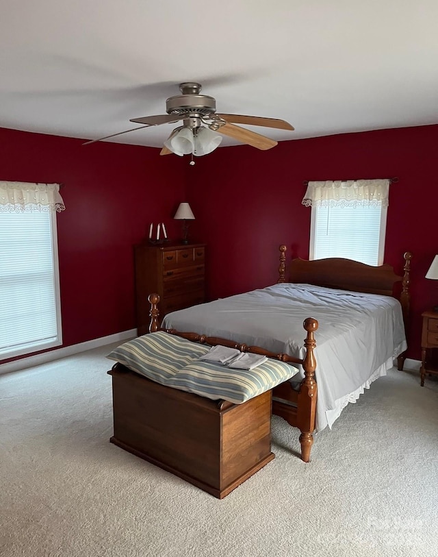 4606 Garvey Bridge Rd, Crumpler, NC 28617 - bedroom featuring carpet flooring, multiple windows, and a ceiling fan