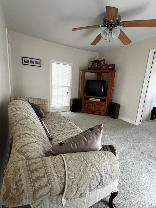 4606 Garvey Bridge Rd, Crumpler, NC 28617 - carpeted living area featuring ceiling fan