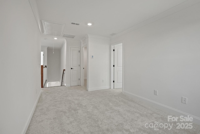 9515 Coast Laurel Ave NW, Concord, NC 28027 - empty room with attic access, light carpet, and recessed lighting