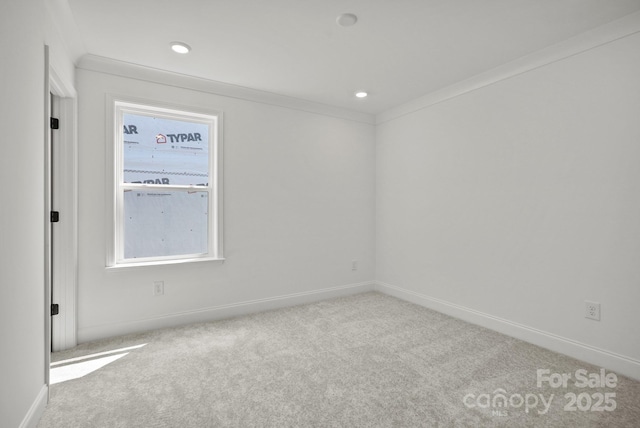 9515 Coast Laurel Ave NW, Concord, NC 28027 - empty room featuring carpet, ornamental molding, and recessed lighting