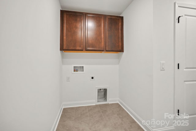 9515 Coast Laurel Ave NW, Concord, NC 28027 - laundry room with washer hookup, cabinet space, hookup for an electric dryer, and light tile patterned flooring