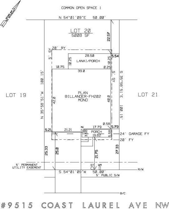 9515 Coast Laurel Ave NW, Concord, NC 28027 - survey map / technical document