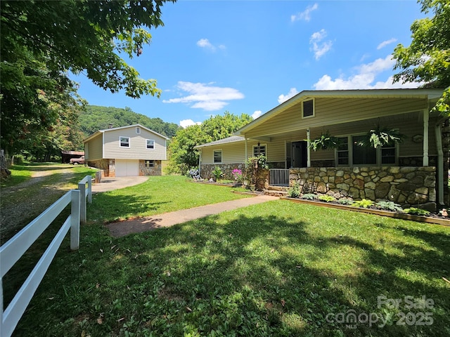 560 Bailey Mountain Rd, Mars Hill, NC 28754 - view of yard with a garage and driveway