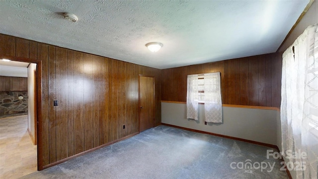 560 Bailey Mountain Rd, Mars Hill, NC 28754 - carpeted spare room with a smoke detector and wooden walls