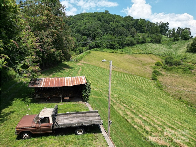 560 Bailey Mountain Rd, Mars Hill, NC 28754 - view of green lawn featuring a view of countryside and a wooded view