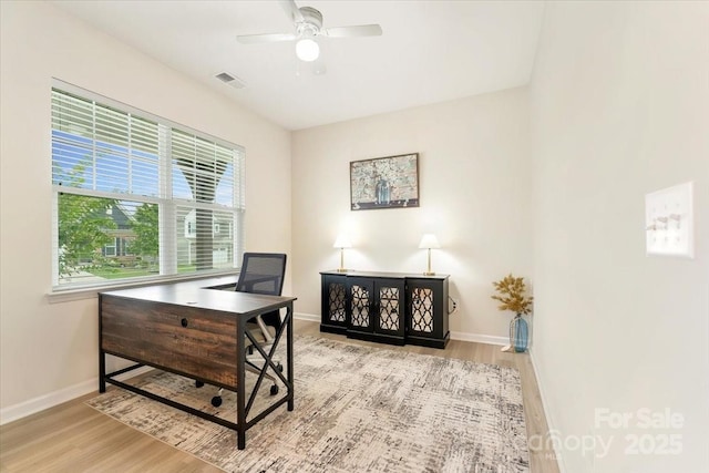 2309 Abundance Ln, Waxhaw, NC 28173 - office space featuring wood finished floors and a ceiling fan