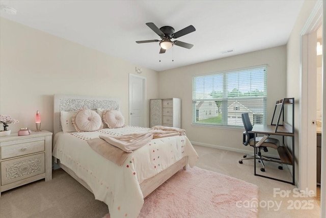 2309 Abundance Ln, Waxhaw, NC 28173 - bedroom with light carpet and a ceiling fan