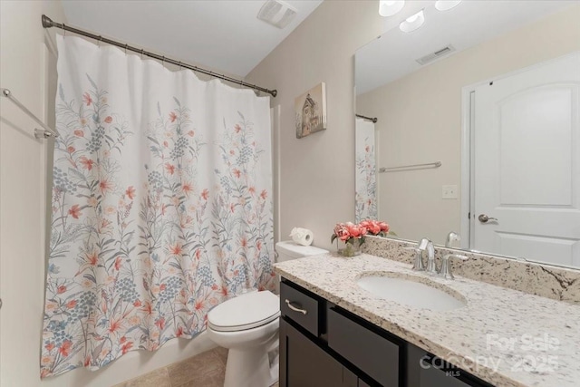 2309 Abundance Ln, Waxhaw, NC 28173 - full bathroom with vanity, a shower with shower curtain, and tile patterned flooring