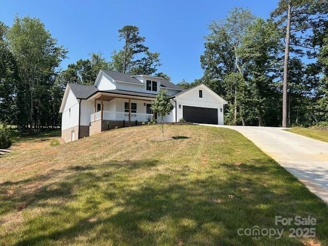 141 Maplewood Ct, Hudson, NC 28638 - modern farmhouse with board and batten siding, a porch, and a front yard