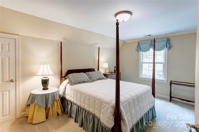 5604 Yorke St NW, Concord, NC 28027 - bedroom featuring light colored carpet and crown molding