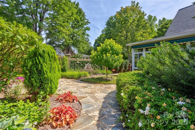 5604 Yorke St NW, Concord, NC 28027 - view of yard with a sunroom and a patio