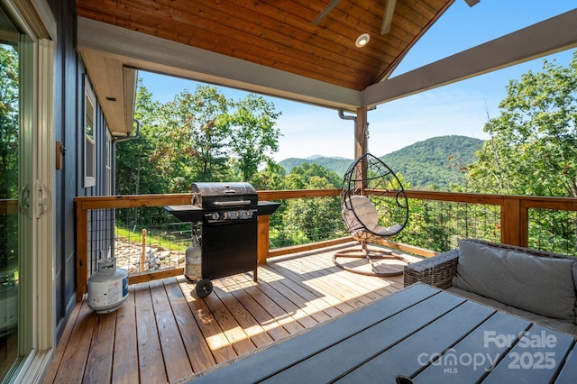 54 Weldon Way, Fairview, NC 28730 - wooden deck with a mountain view and a grill