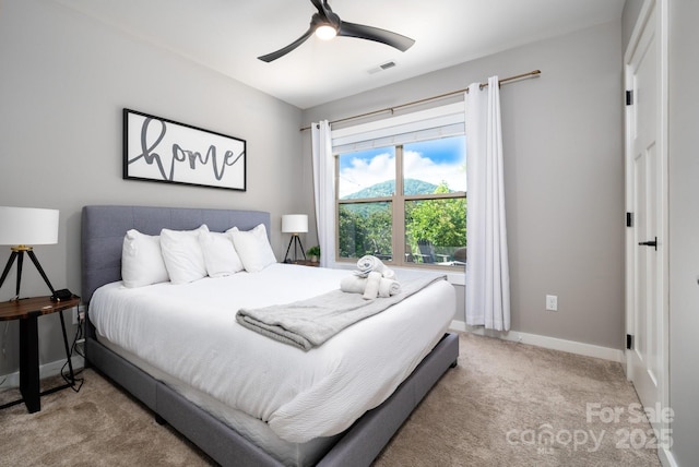54 Weldon Way, Fairview, NC 28730 - bedroom featuring light carpet and ceiling fan