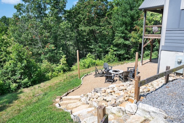 54 Weldon Way, Fairview, NC 28730 - view of yard with a fire pit