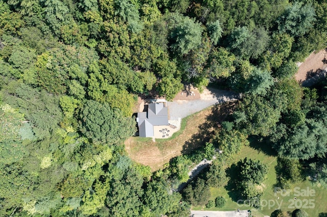 54 Weldon Way, Fairview, NC 28730 - aerial view of property and surrounding area with a heavily wooded area