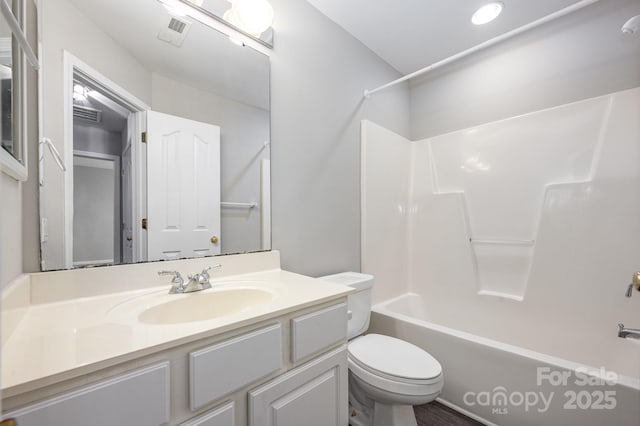 6721 Charter Hills Rd, Charlotte, NC 28277 - bathroom with vanity, shower / tub combination, and recessed lighting