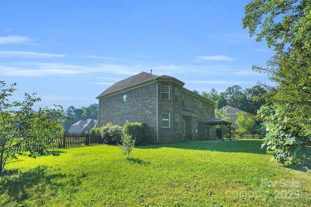 12515 Hashanli Pl, Matthews, NC 28105 - view of side of home with a gazebo and brick siding