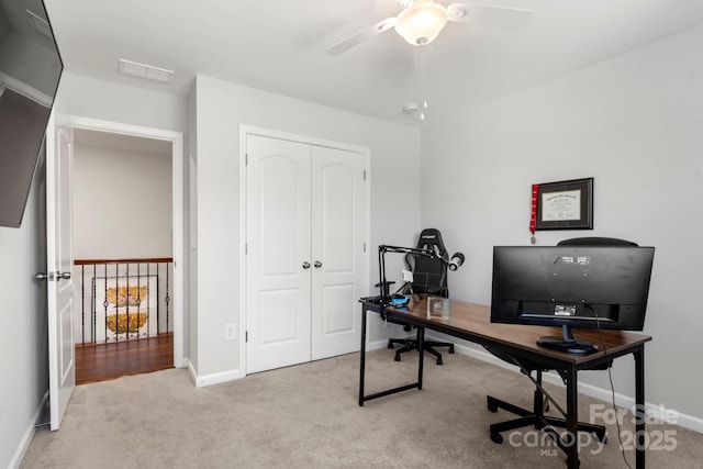 2005 Brightflower Ln, York, SC 29745 - carpeted office space featuring ceiling fan and baseboards