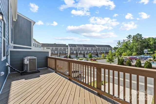 512 Whitehall Cir, Durham, NC 27713 - wooden terrace with a residential view