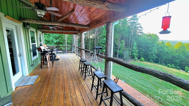 1594 High Valley Way, Lenoir, NC 28645 - wooden terrace featuring a ceiling fan