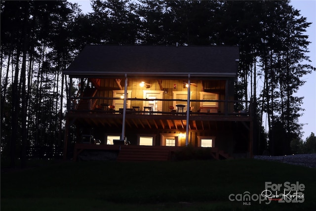 1594 High Valley Way, Lenoir, NC 28645 - back of house featuring a yard and a deck