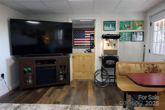 1594 High Valley Way, Lenoir, NC 28645 - living area featuring a paneled ceiling and dark wood-style flooring