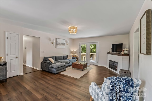 207 Jacksons Run, Morganton, NC 28655 - living area with wood finished floors and a glass covered fireplace
