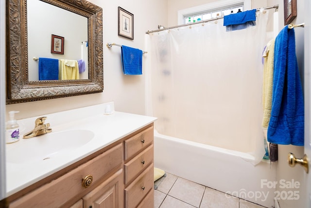 122 Hazeltine Ct, Salisbury, NC 28144 - bathroom with vanity, shower / bath combination with curtain, and tile patterned floors