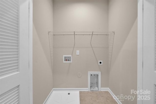 2004 Dornoch Rd, Tega Cay, SC 29708 - laundry room with gas dryer hookup, electric dryer hookup, washer hookup, and tile patterned flooring