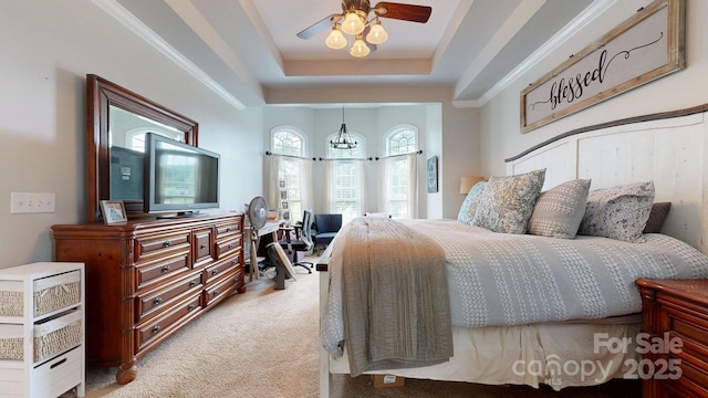 3005 Monterrey Ln, Monroe, NC 28110 - carpeted bedroom with a tray ceiling and an office area