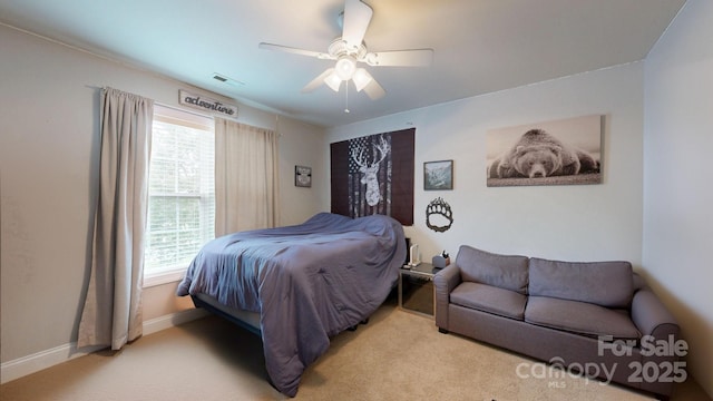 3005 Monterrey Ln, Monroe, NC 28110 - bedroom with light carpet and a ceiling fan