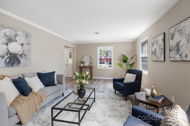 1409 Kensington Rd Unit B-8, Hendersonville, NC 28791 - living room featuring wood finished floors and ornamental molding
