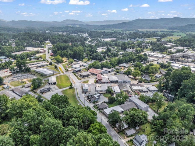 118 Railroad Ave, Brevard, NC 28712 - aerial view of property and surrounding area featuring a mountain backdrop