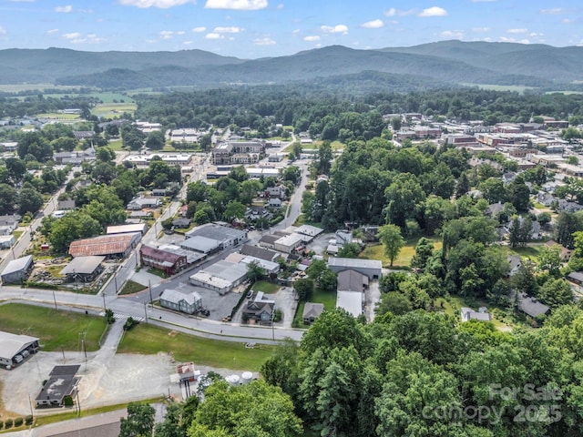118 Railroad Ave, Brevard, NC 28712 - aerial overview of property's location with a mountainous background