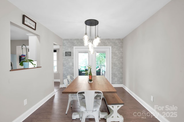 5901 Creft Cir, Indian Trail, NC 28079 - dining room with dark wood-style flooring and baseboards