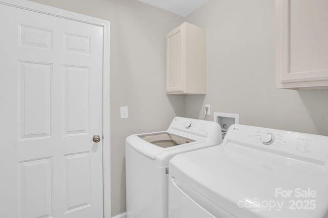 5901 Creft Cir, Indian Trail, NC 28079 - laundry room featuring separate washer and dryer and cabinet space
