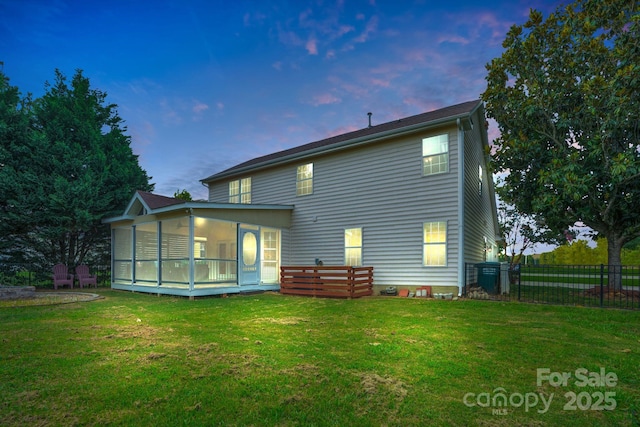 5901 Creft Cir, Indian Trail, NC 28079 - rear view of house with a sunroom