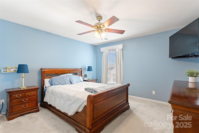 5630 Cambridge Bay Dr, Charlotte, NC 28269 - bedroom with light carpet and a ceiling fan