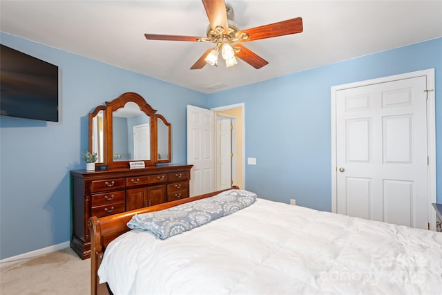 5630 Cambridge Bay Dr, Charlotte, NC 28269 - bedroom with light carpet and a ceiling fan