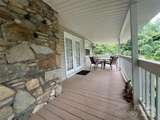 130 Sherwood Dr, Lake Lure, NC 28746 - deck featuring french doors and outdoor dining space