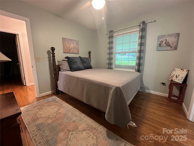 130 Sherwood Dr, Lake Lure, NC 28746 - bedroom featuring wood-type flooring and a ceiling fan