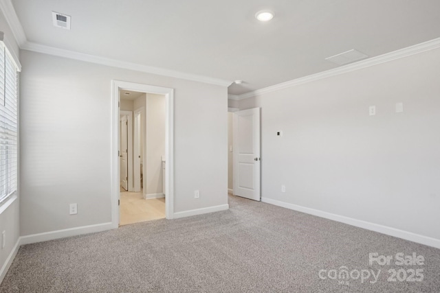 1997 Paddlewheel Dr, Stanley, NC 28164 - unfurnished bedroom with crown molding, light carpet, recessed lighting, and connected bathroom