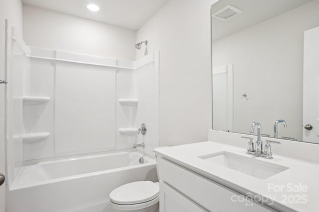 1997 Paddlewheel Dr, Stanley, NC 28164 - bathroom featuring vanity, shower / washtub combination, and recessed lighting