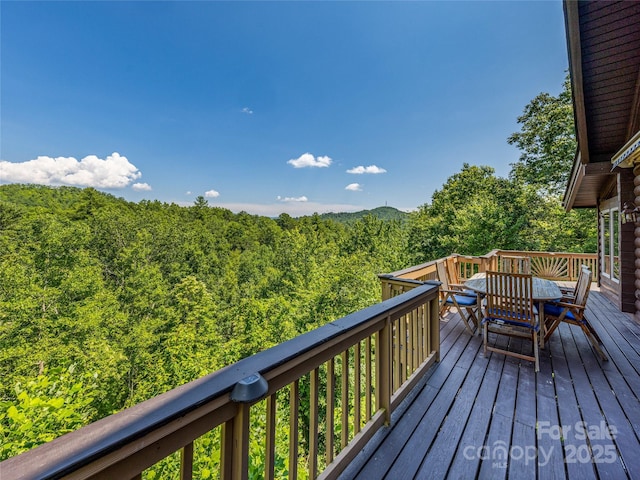 220 Circle Pines Dr, Rosman, NC 28772 - wooden deck featuring a forest view