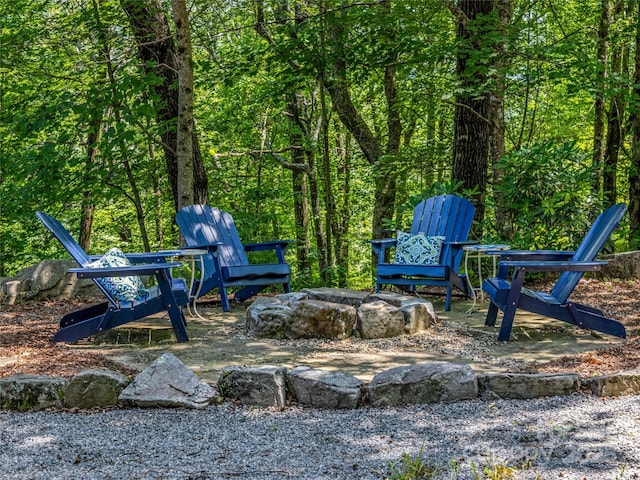 220 Circle Pines Dr, Rosman, NC 28772 - view of yard featuring an outdoor fire pit