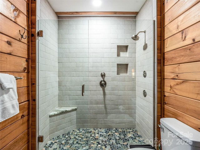 220 Circle Pines Dr, Rosman, NC 28772 - full bath with a shower stall and toilet